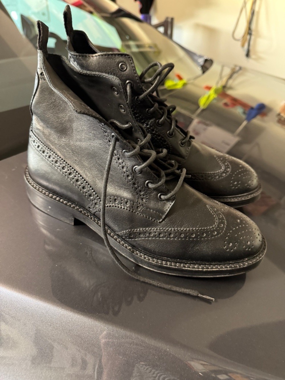 Aldo Mr. B’s Black Leather Chukka Wingtip Boots